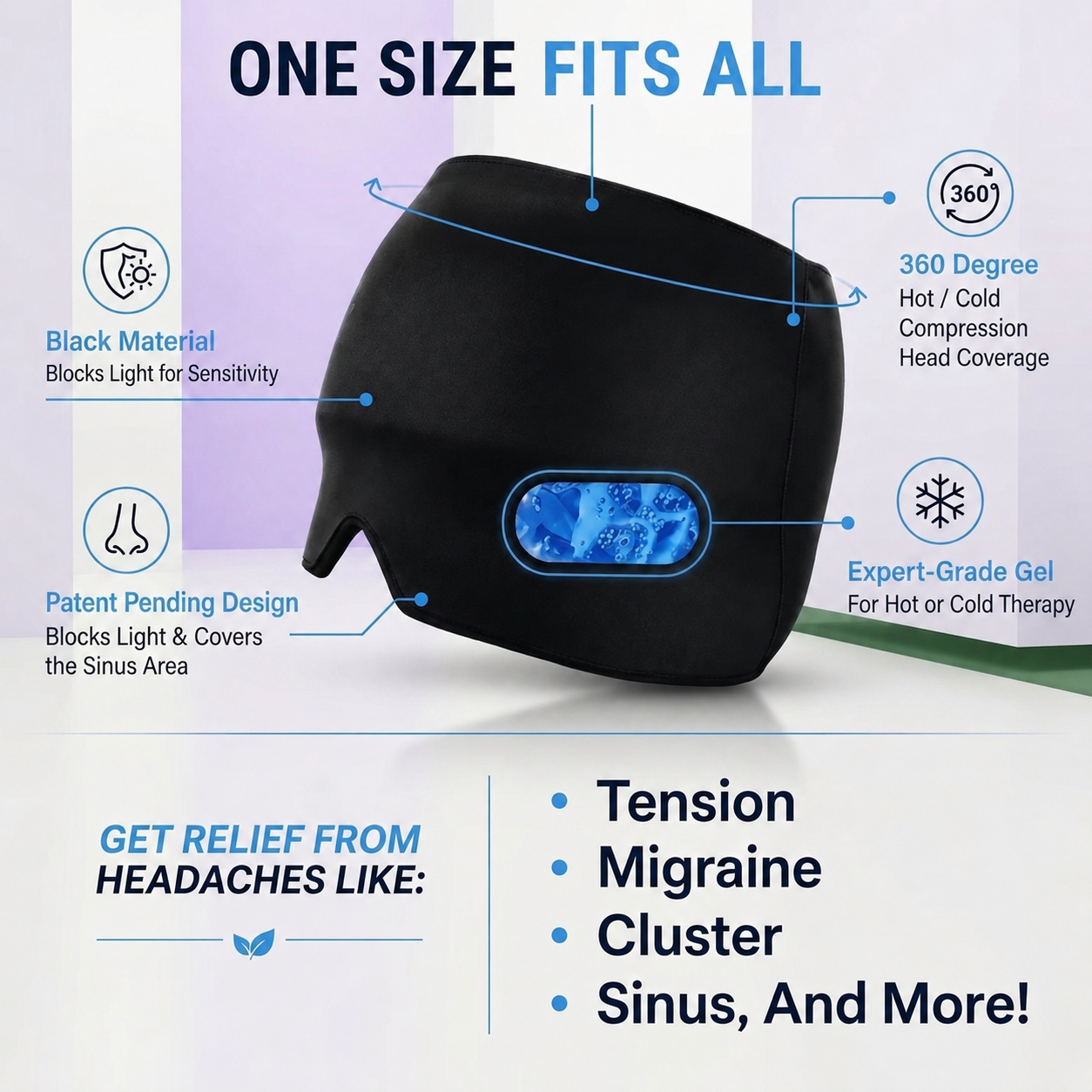 The AuraEssentials Dual-Therapy Hot & Cold Migraine Relief Cap