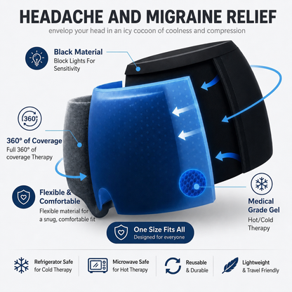 The AuraEssentials Dual-Therapy Hot & Cold Migraine Relief Cap