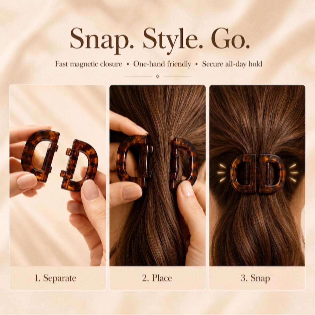 Magnetic Hair Clips for Women (Pack of 4)