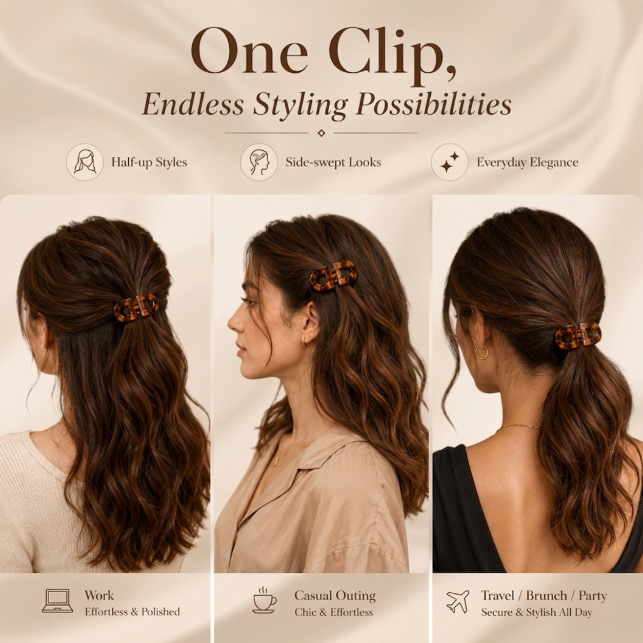 Magnetic Hair Clips for Women (Pack of 4)