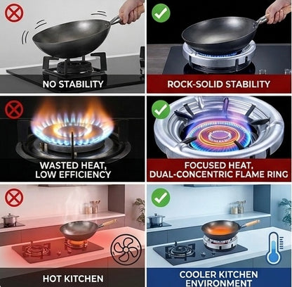AuraBurn™ Windproof Gas Saver & Energy-Efficient Burner Stand (Pack of 2)